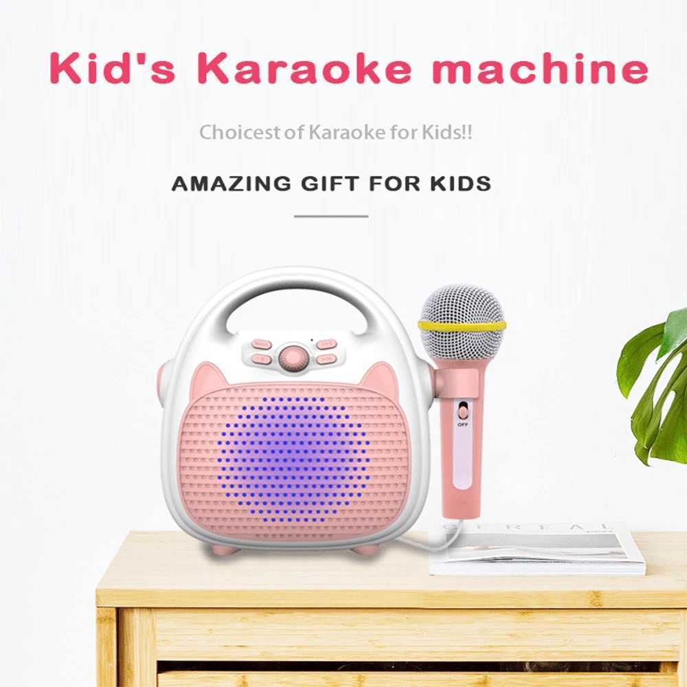 Bluetooth Kids Wireless Music Player Childrens Karaoke Singing Machine Toy Speaker for Boy Girl Party Gift Led Light Support TF C250912