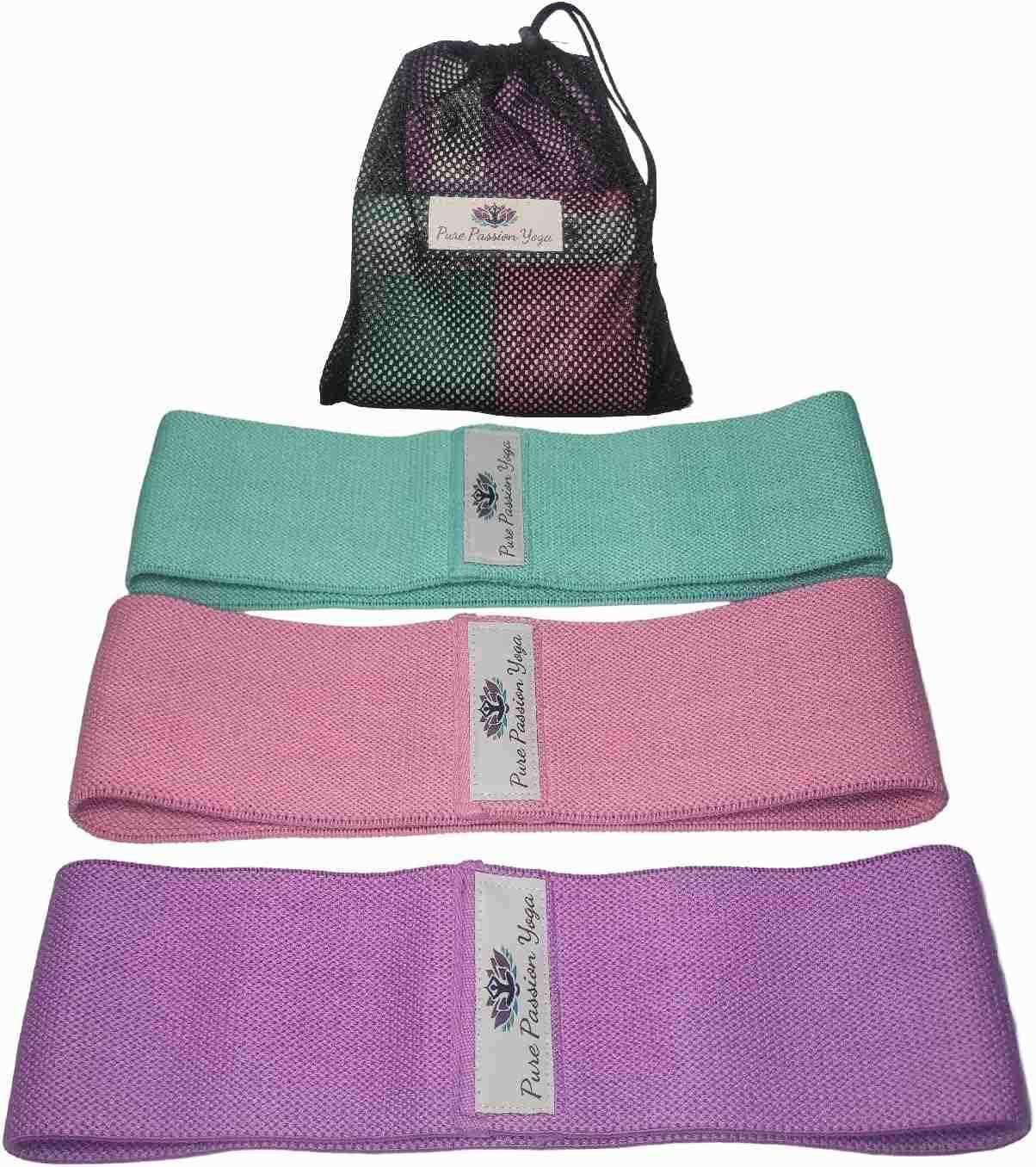 Fabric Resistance Band Set 3 Tension Bands with Carrying Bag Fabric Resistance Bands for HIPS Glutes Workouts W250912