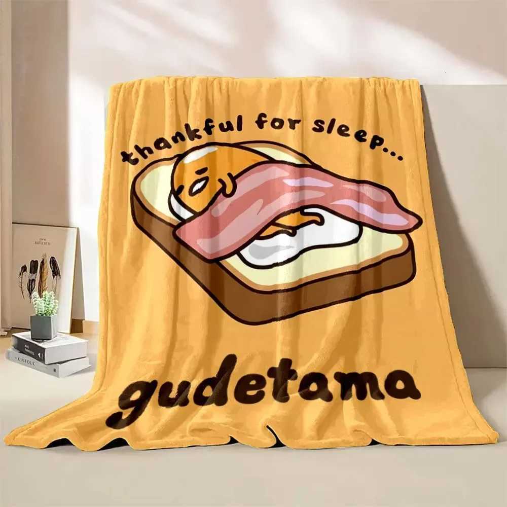 1PC Gudetama Egg Printed Blanket Children Adult Blanket Soft and Warm Bedding for Bed Sofa Outdoor Travel Cover BlanketXJ250912