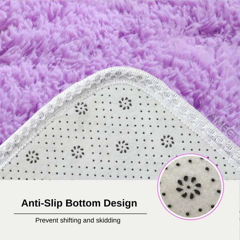 Solid Fluffy Carpets For Living Room Soft Velvet Long Hair Shaggy Rugs For Bedroom Pink Purple Big Size Kids Room Plush Carpet C250912