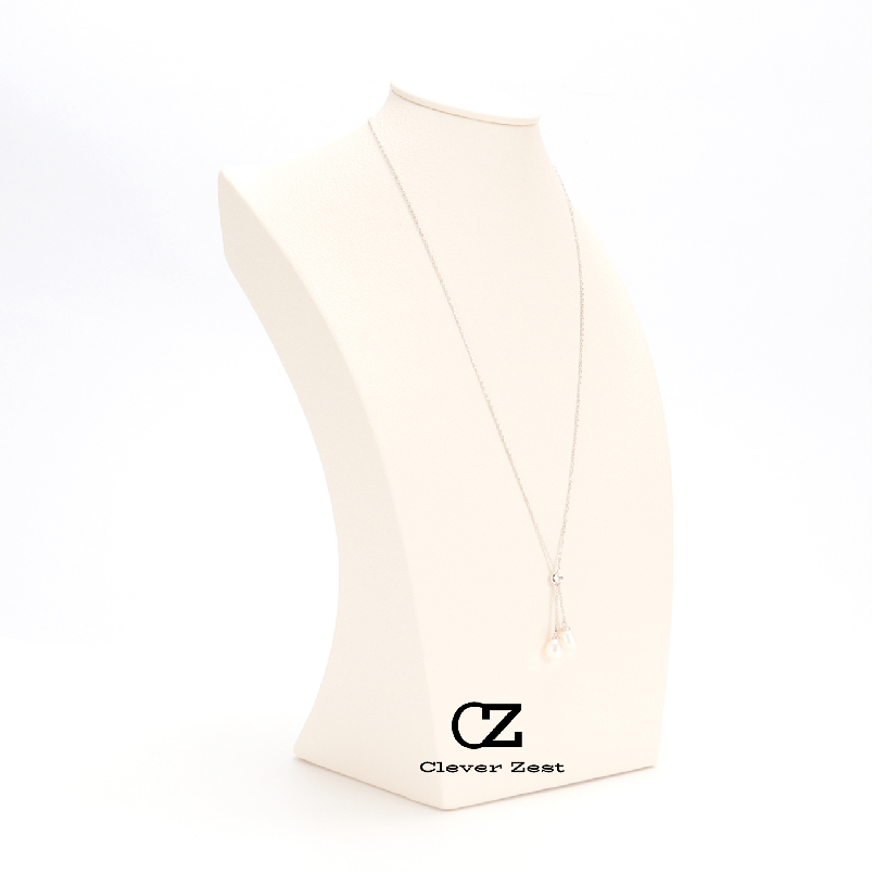 Natural Freshwater Pearl Drop Pull-Chain Necklace Sterling Silver Freshwater Pearl Necklace Designer Style Party Wear Valentine's Day Gift Commem