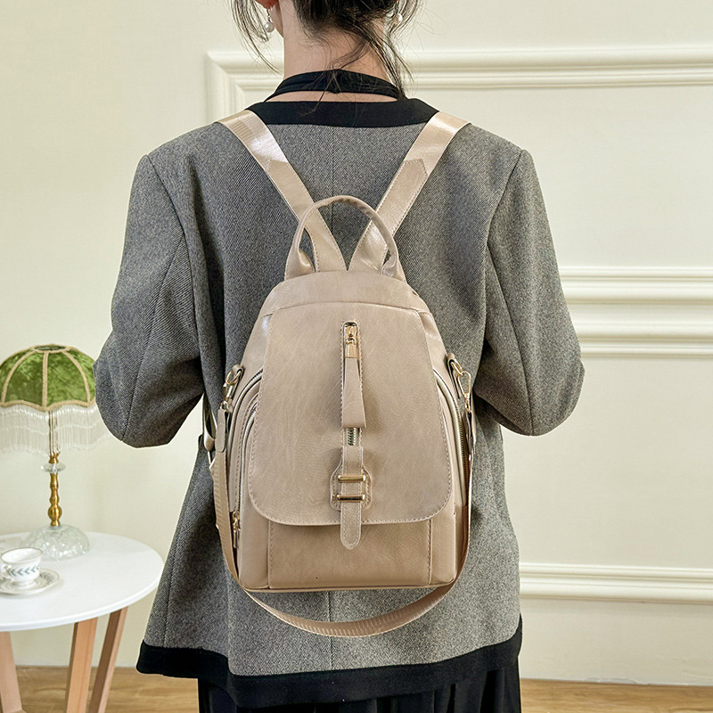 TB BHULAMTE Designer Bag 2025 Women's PU Large Capacity Travel Backpack Commuter Single Shoulder Three Way Bag Luxury Bag Retro Style