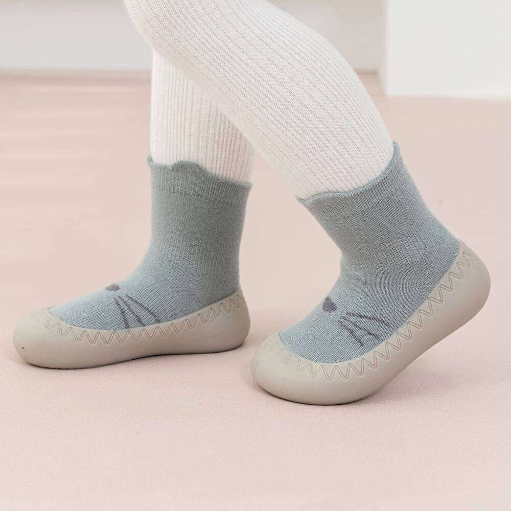 Spring Autumn Toddler Baby Socks 6M-3Y Kids' Anti-Slip Cartoon Floor Shoes Rubber Sole Pre Walkers Lightweight Sneakers