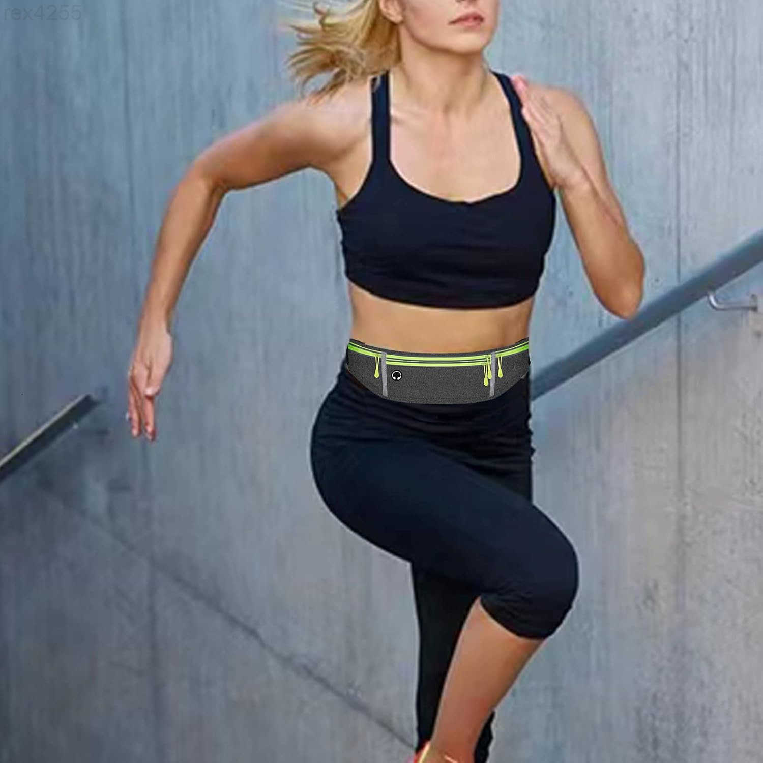 Waist pack sport running Belt Pack with adjustable Strap for running hiking travel outdoors sport Grey 3 PocketsW250912