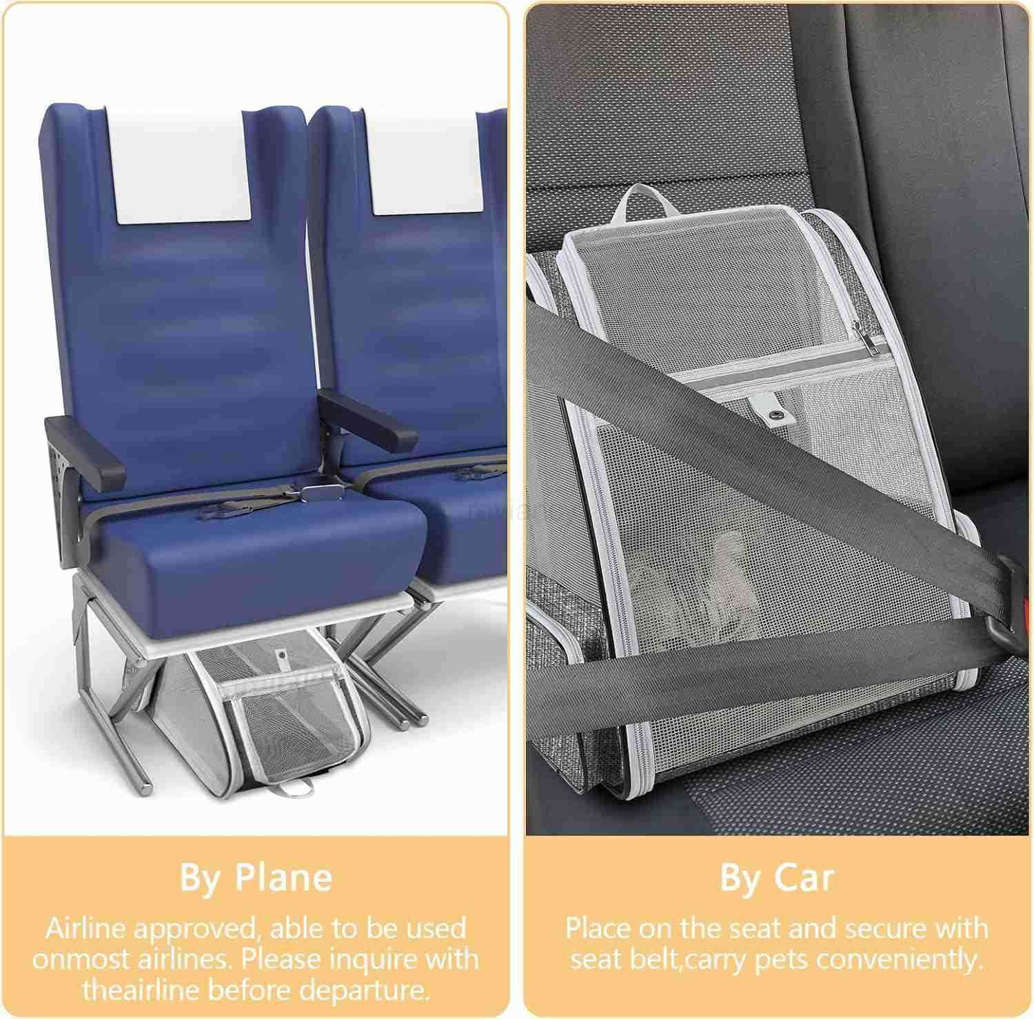 Cat Backpack Carrier Large Pet Backpack for Small Dog Medium Cat Puppy Kitten Bunny up to 15lbs Ventilated Mesh Dog Collapsible Travel Backpack for Hi