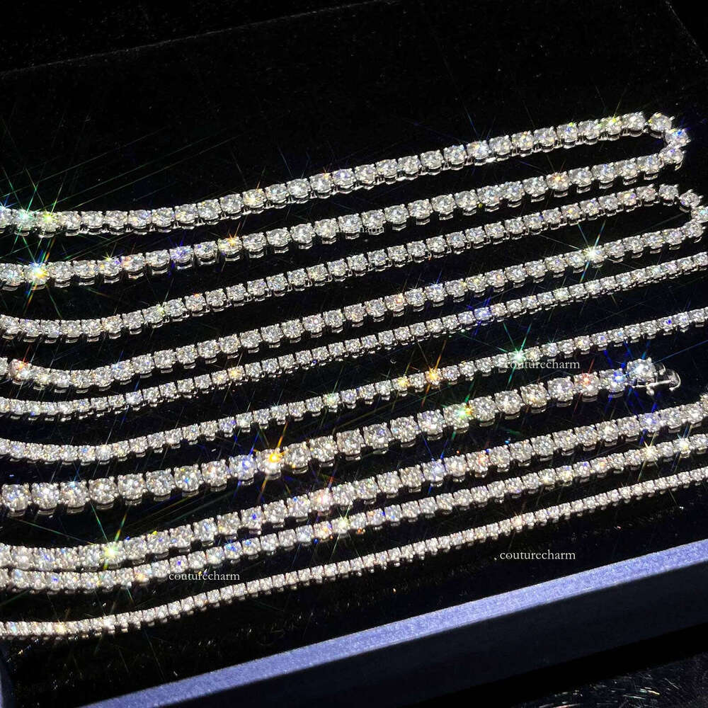 bracelet tennis Hip Hop necklace fashion Jewelry Pass Dia Tester 4mm -5mm vvs moissanite iced out cuban chain for men women