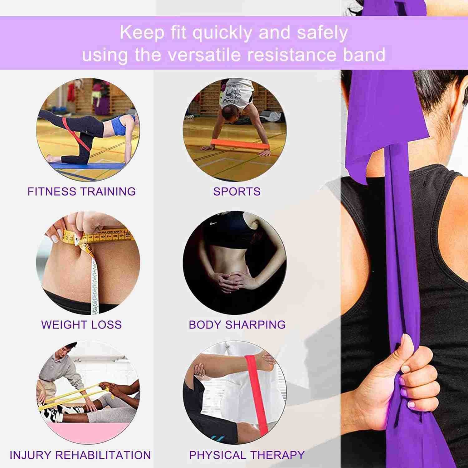 Resistance Bands Set 3 Pack Professional Latex Elastic Bands for Home or Gym Upper Lower Body Exercise Physical Therapy Strength Training Yoga Pilates