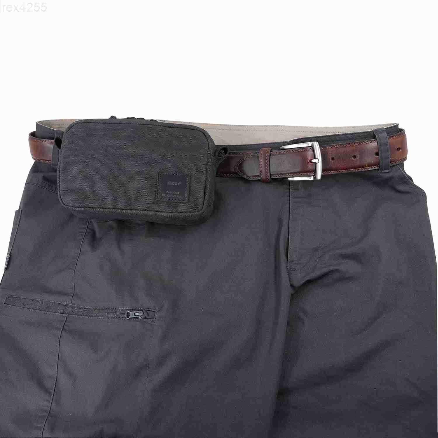 Belt Zipper Pouch for Men Women YKK Zippers EDC Belt Pouch Waist Pack Bag for Camping Hiking Water Resistant Tough Waxed Canvas Black Size MW250912