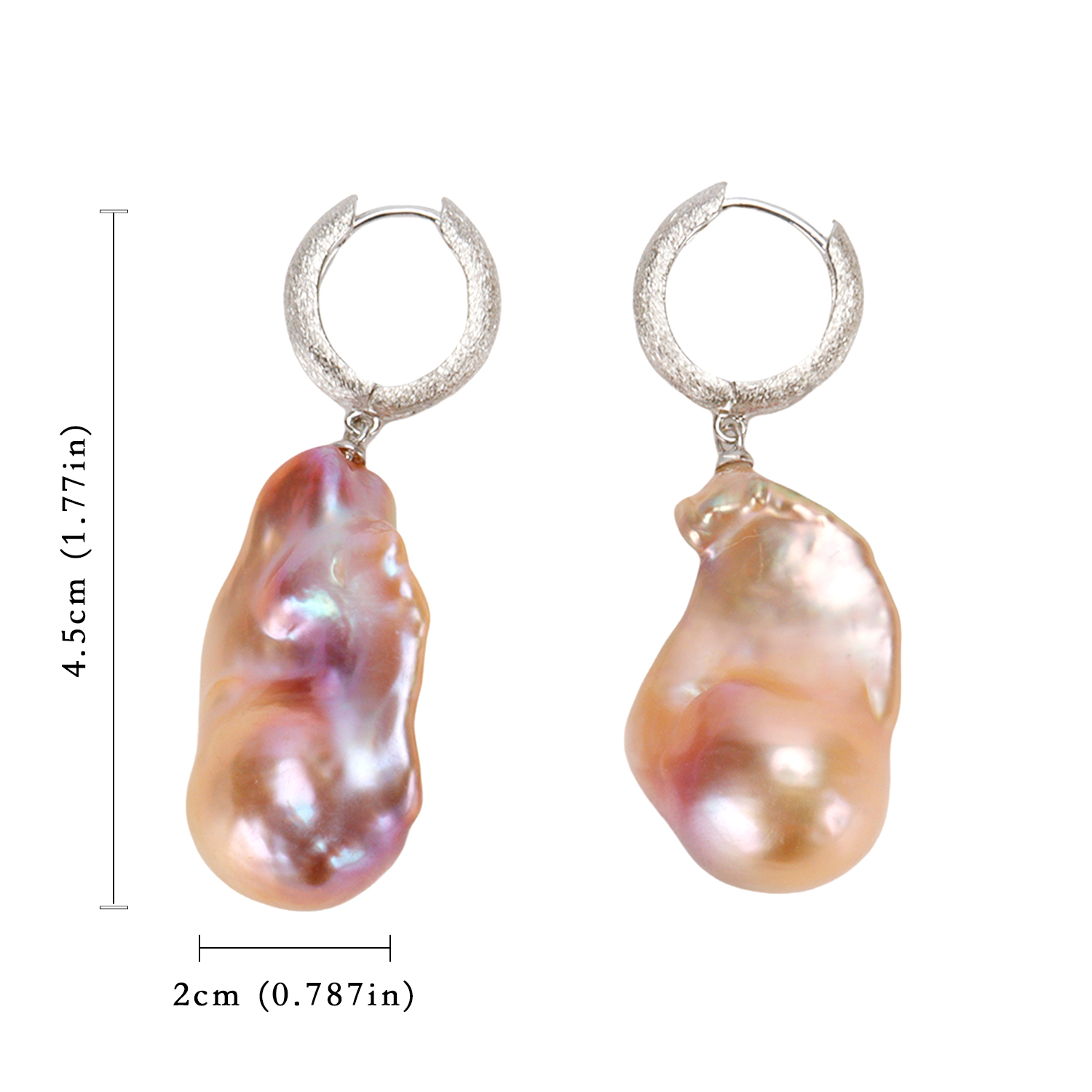 Natural Freshwater Baroque Pearl Earrings Sterling Silver Freshwater Pearl Hooks Stylish and Versatile Anniversary Gift