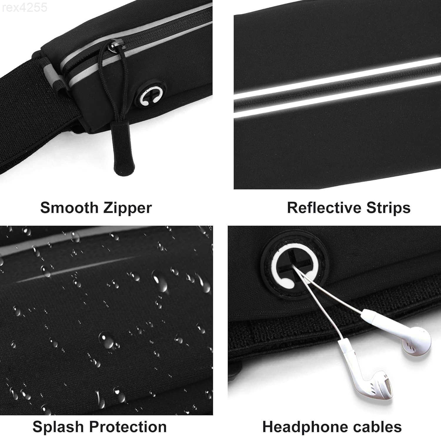 Slim Running Belt For Men and Women Waist Fanny Pack Phone Holder Pouch Bag Reflective Zipper Pocket Workout Cycling FitnessW250912