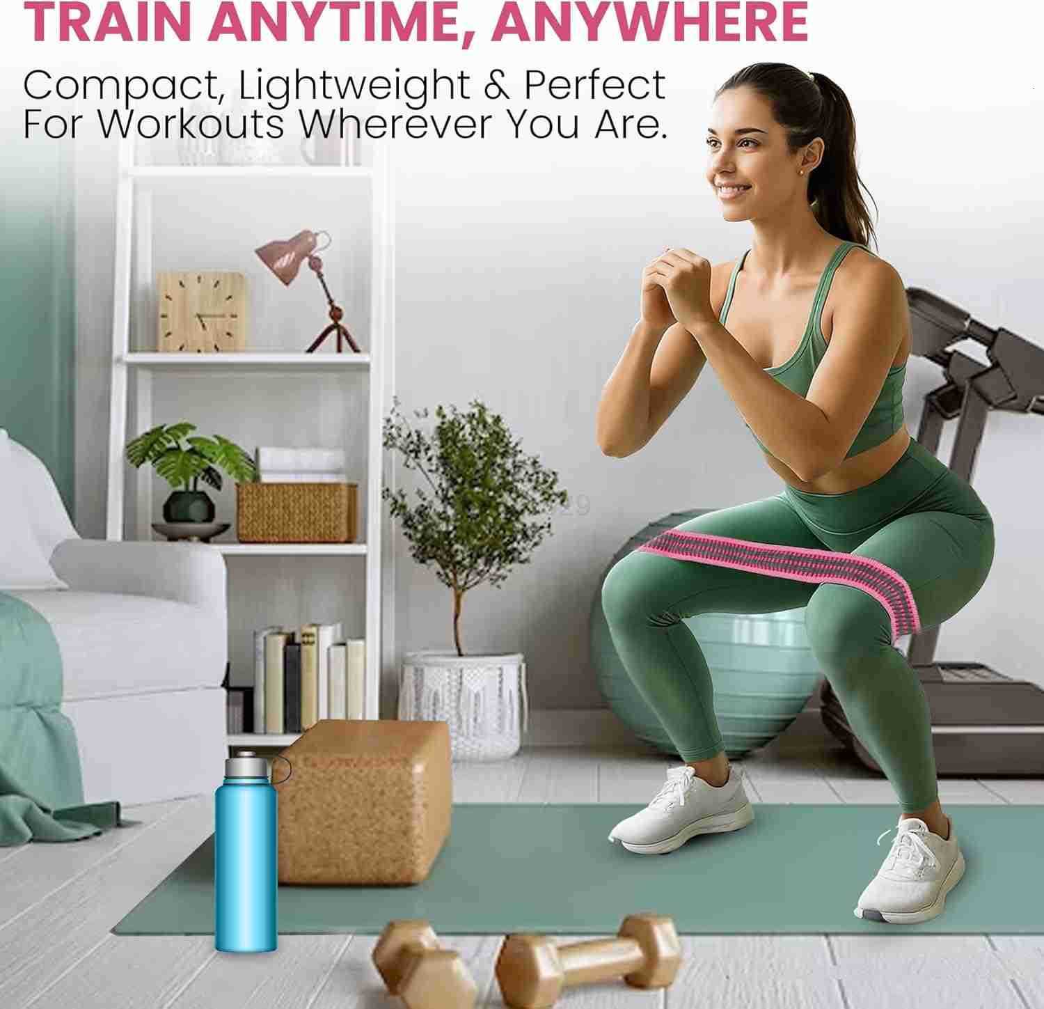 Resistance Bands Set 3Piece Fabric Booty Bands for Women Men NonSlip Workout Bands for Glutes Legs Yoga Includes Instruction Manual W250912