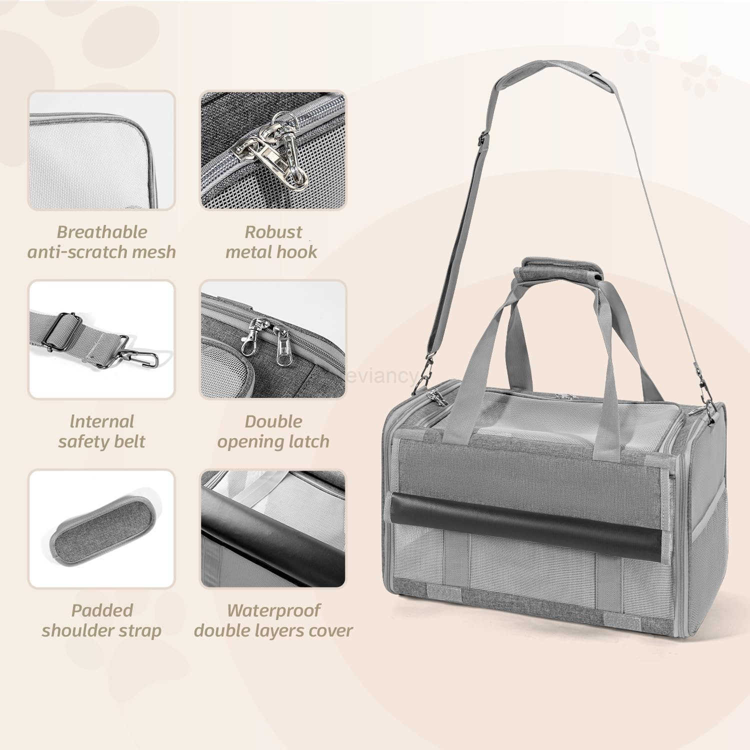 Pet Carrier for Large and Medium Cats 177X 106X 106in Carriers for 2 Kitties AllSided Mesh Cat Carrier with Great Ventilation Portable Soft Sided Carr