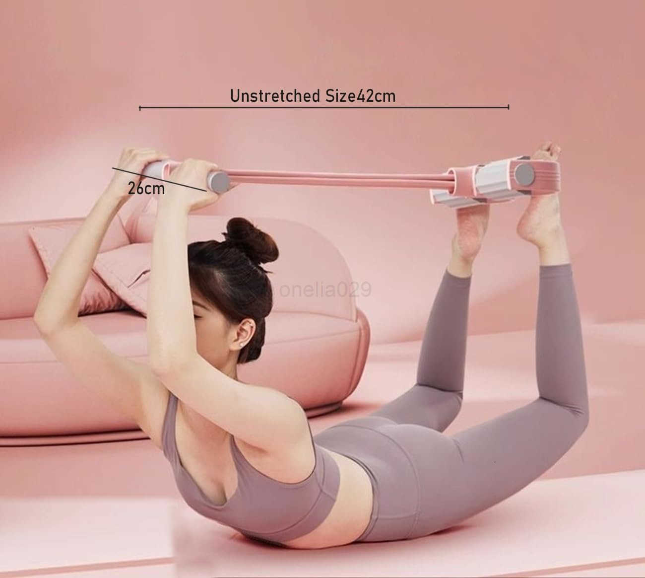 Pedal Tension Rope 21 Resistance Bands with Handles Multifunctional Puller Resistance Rope Fitness Equipment Sit Up Exercise Equipment Home Gym Tummy 