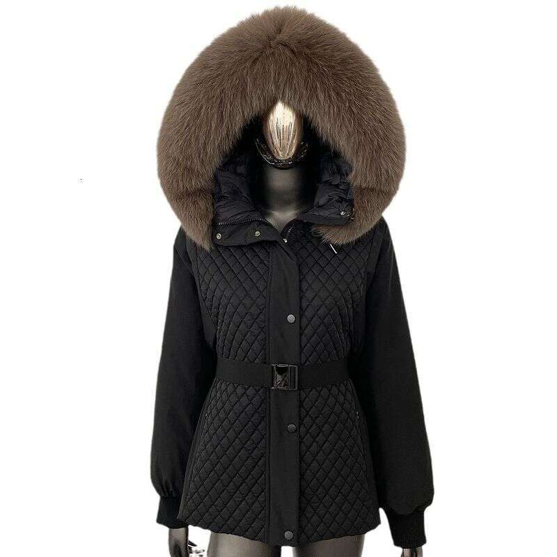 Women's Clothing Hooded Short Slim Waist Down Jacket Women's Petite Temperament Parka Coat Winter New