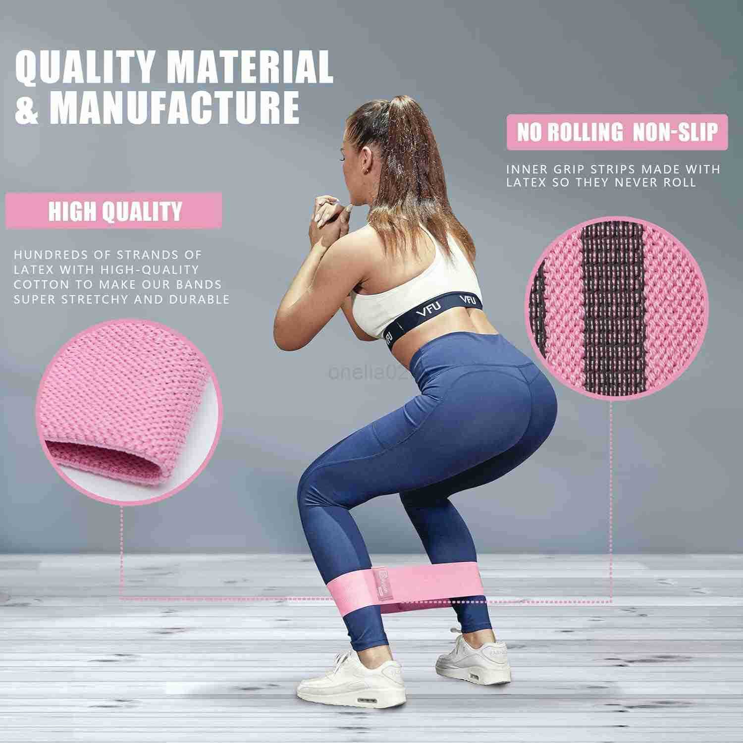 Resistance Bands for Working Out NonSlip Fabric Booty Bands for Women and Men Exercise Bands for Legs and Butt Glute Hip Workout Pilates Home Fitness 