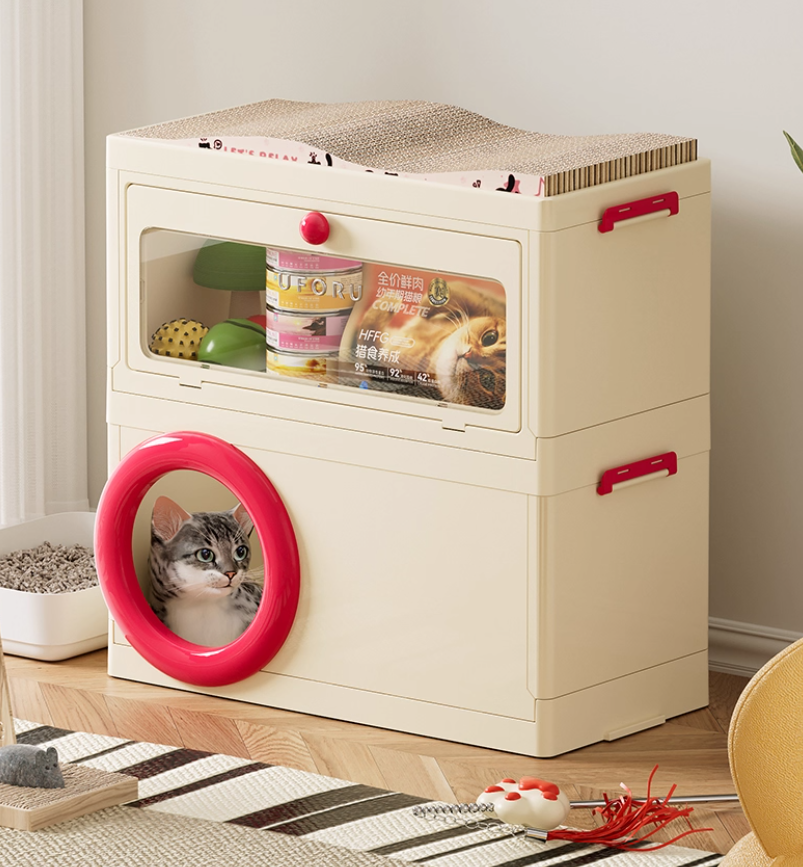 Ergonomic Cat Nap Pod: Multi-functional Pet Home w/Scratch Surface