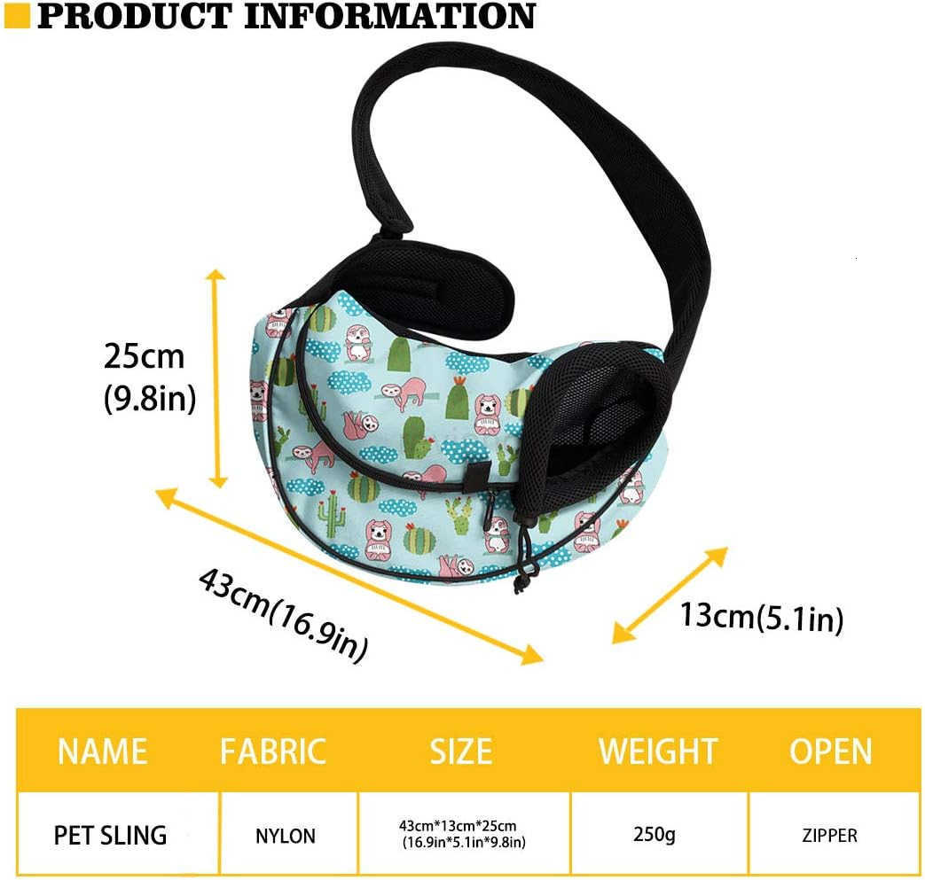 Mandala Flowers Pet Dog Sling Carrier Colorful Puppy Sling Bag Small Cats Sling Boho Style Adjustable Strap Breathable Mesh Pet Carrier Front Pack for