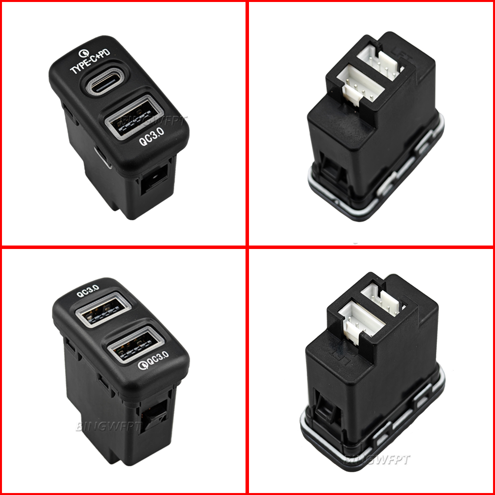 1PC Car Charger Fast Charger Type-C PD USB QC3.0 Socket Power Adapter Suitable For Old Toyota