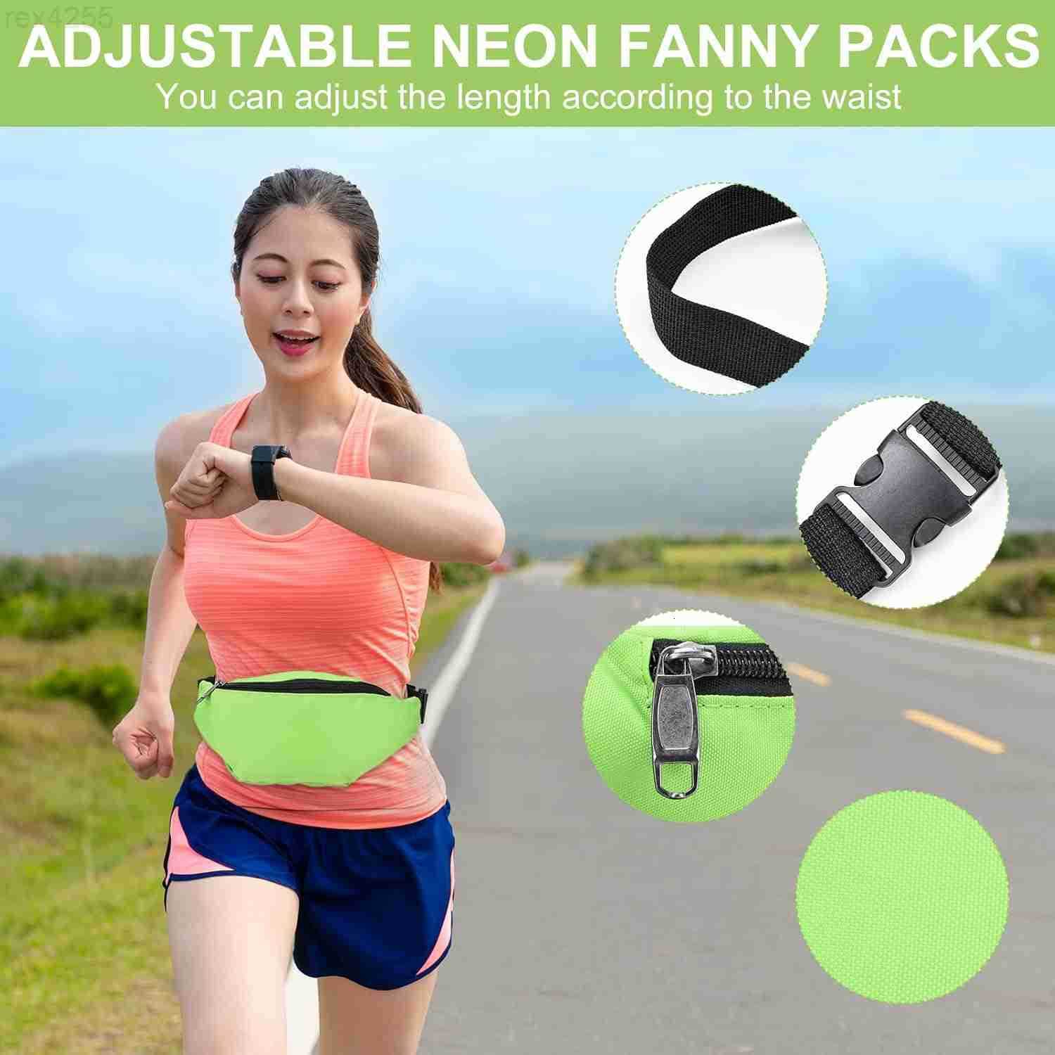 80s 90s Fanny Pack Neon Fanny Pack Party Waist Bags Lightweight Adjustable Belt Bag for Traveling Running Cycling Workout Rave Party Outdoor Activitie