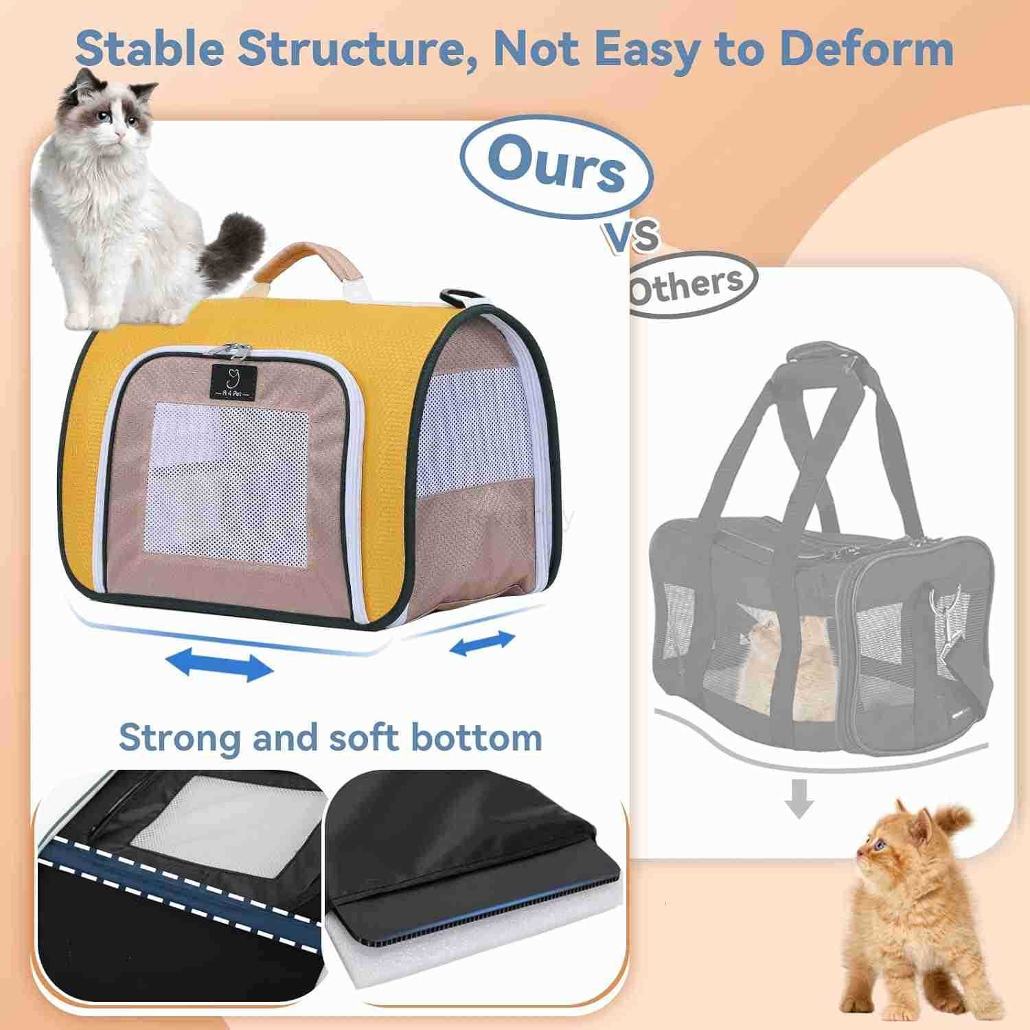 Airline Approved Cat Carrier Dog Carriers SoftSided Portable Pet Travel Washable Carrier for DogsW250912