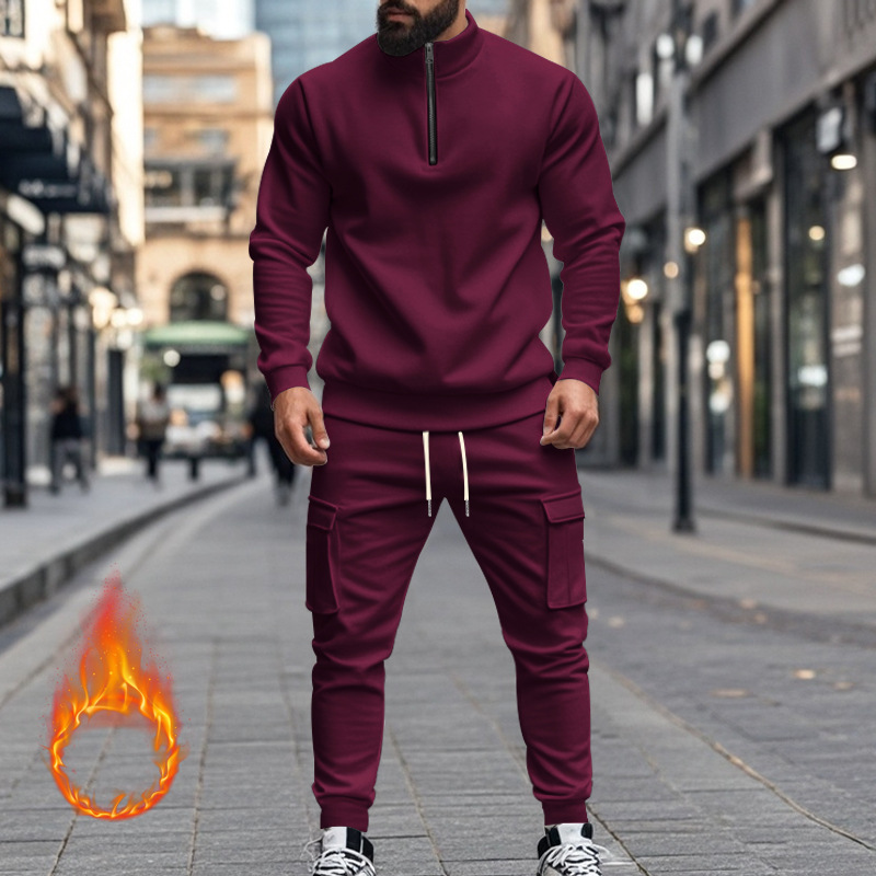 Autumn Men 2 Piece Sets Patchwork Tracksuits Sportswear Mens Zipper Jacket + Pant Tracksuit Male Sweatshirt Casual Suit Set EU Size: S-3XL