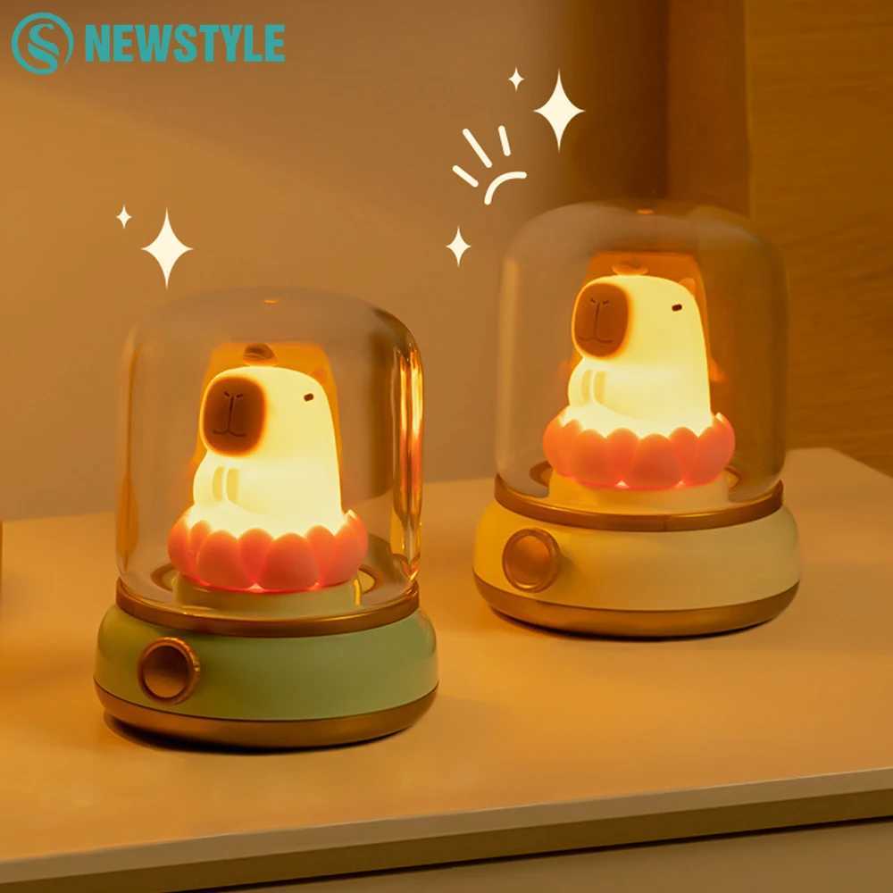 Flameless Candles Night Light Cute Capybara Kerosene Sleeping Nightlights Dimmable 2 Lighting Modes Bedside Lamp For Kid Bedroom C250912