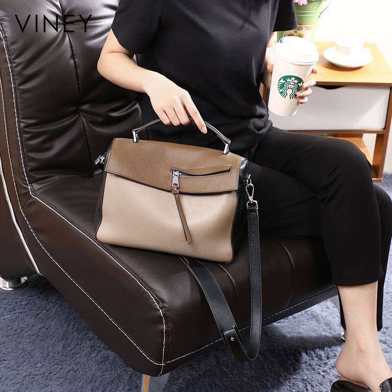 VINEY Women's 2025 New Crossbody Large Capacity Hot-Selling Fashion Hand-Held Genuine Leather Shoulder Bag