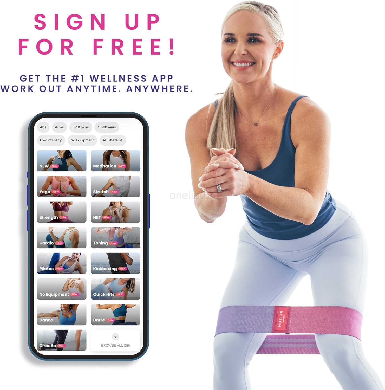 Resistance Bands for Workout NonSlip Rubber Stretch and Hip Bands with Knitted Rubber 3 Resistance Levels Elastic Exercise Gear for Thighs Butt Home F