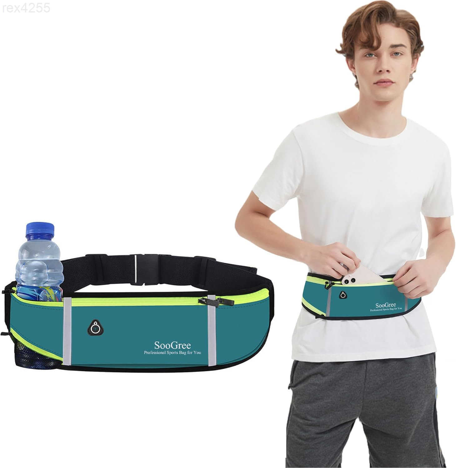 Fanny Packs Running Belt Pack Waist Pack Bag for Men and Women Lightweight Runners Water Bottle Belt Bag Phone Holder Money Belt for Traveling Hiking 