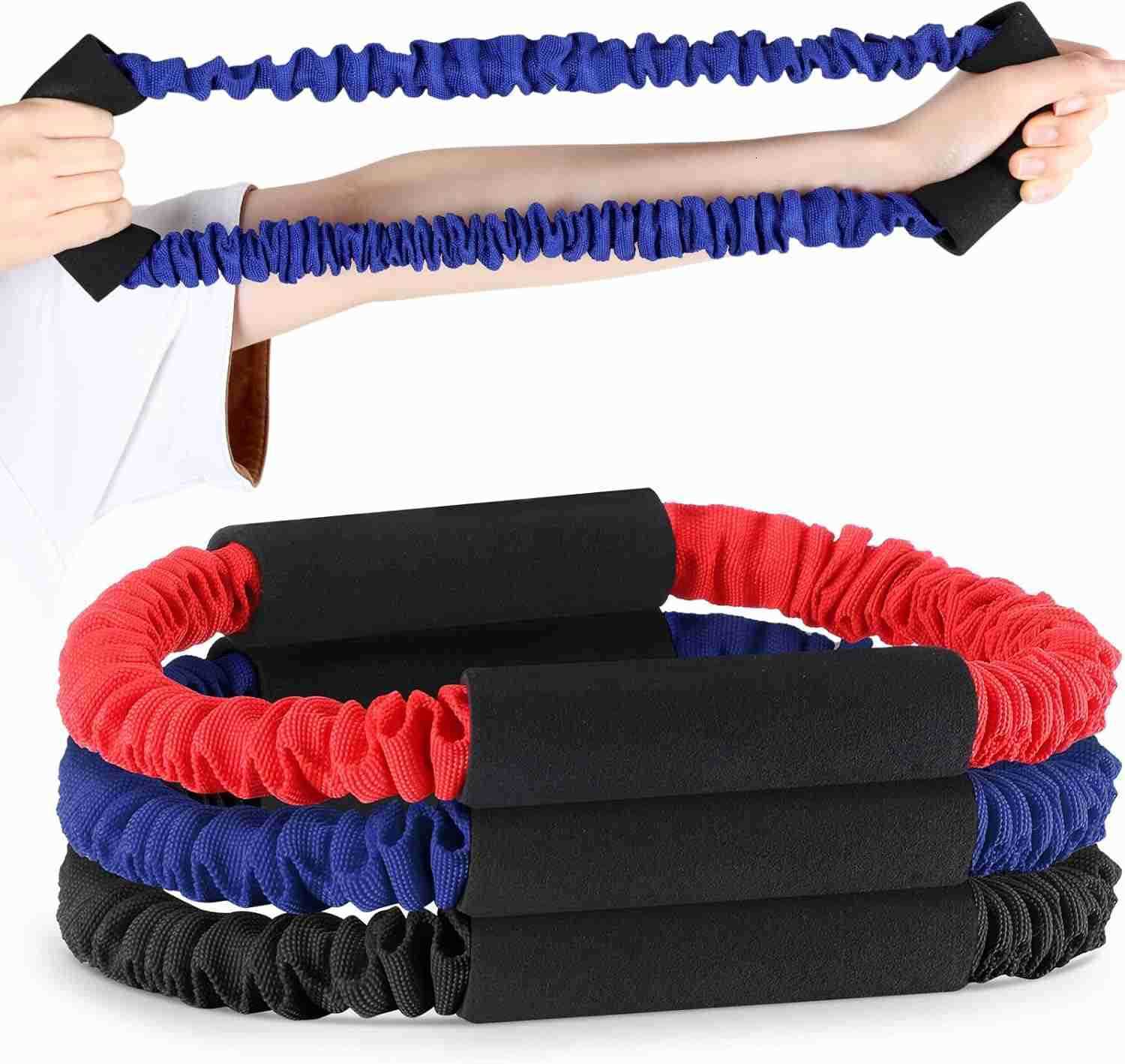 3 Pcs Archery Bow Strength Trainer 30 40 50 Lbs Arm Strength Exercise Band Rubber Stretch Bands Archery Accessories for Bow Practice Shooting Accessor