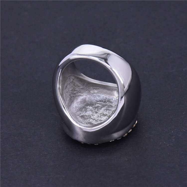 Exotic Style Hand Jewelry Trendy Oil Drop Colorful Inlaid Rhinestone Cast Women's Stainless Titanium Steel Ring