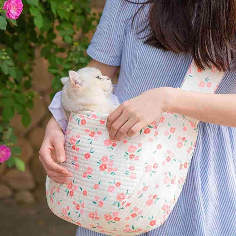 Flower Pet Sling Carrier for Small DogsBreathable Small Dog Carrier SlingPuppy Carrier for Small Dogs and CatsDog Slings for Small Dogs red MediumW250