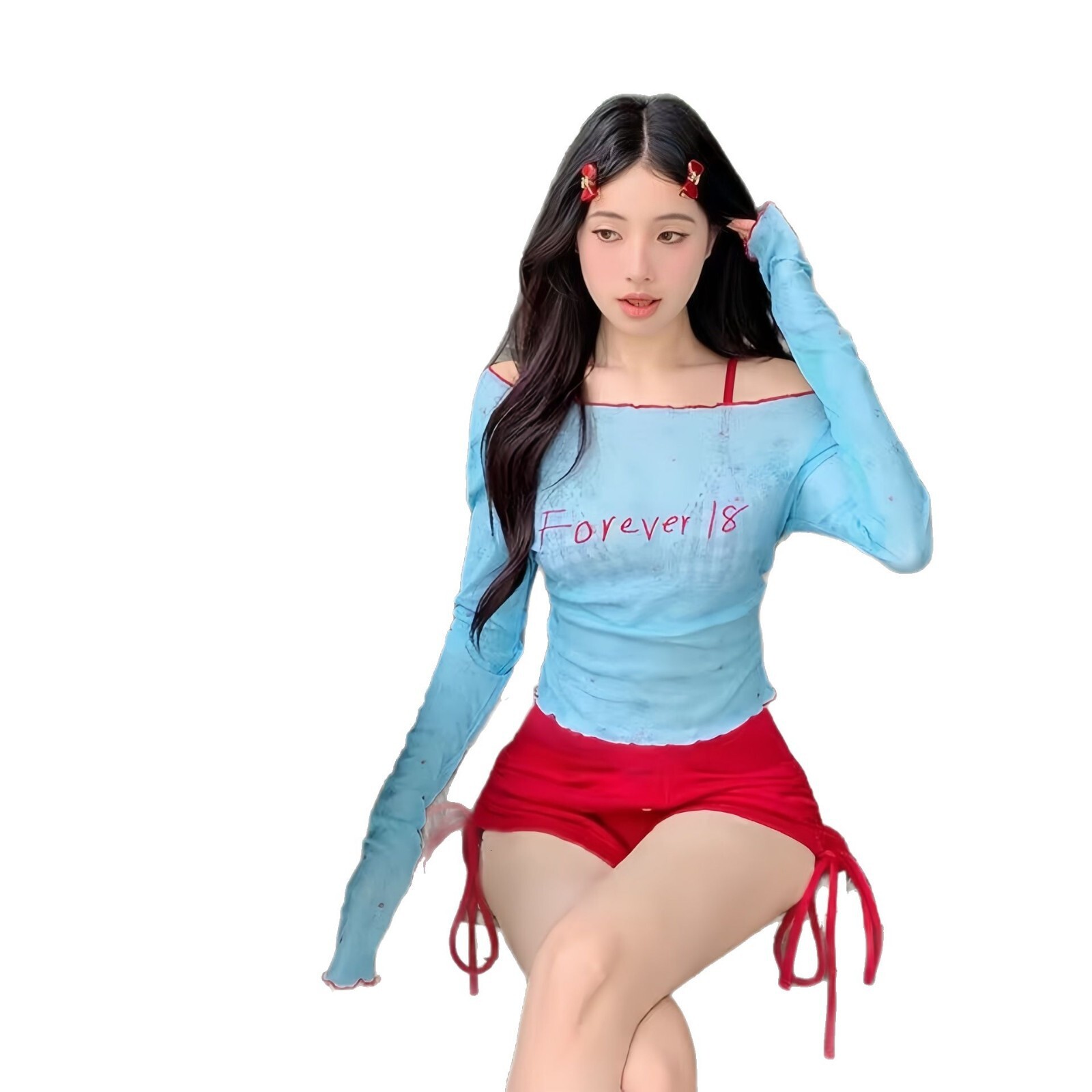 New High-End Swimsuit for Women Two-Piece Pure Desire Four-Piece Set Long Sleeve Student Girl Beach Vacation Bikini Swimwear