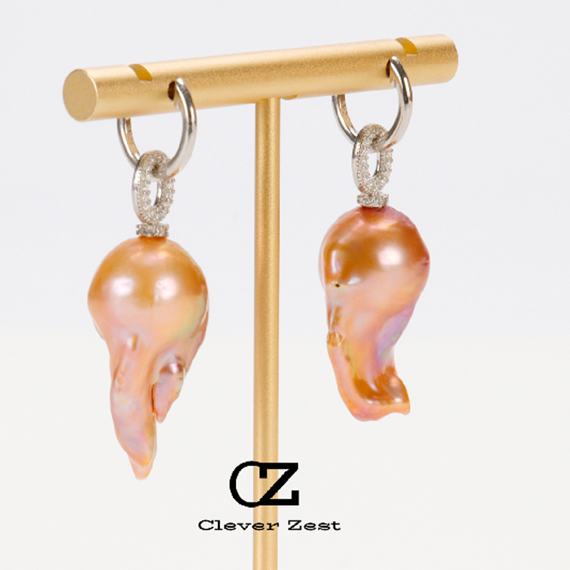 Natural Freshwater Baroque Pearl Earrings Sterling Silver Freshwater Pearl Hooks Stylish and Versatile Trendy Anniversary Gift Best Friend Gift