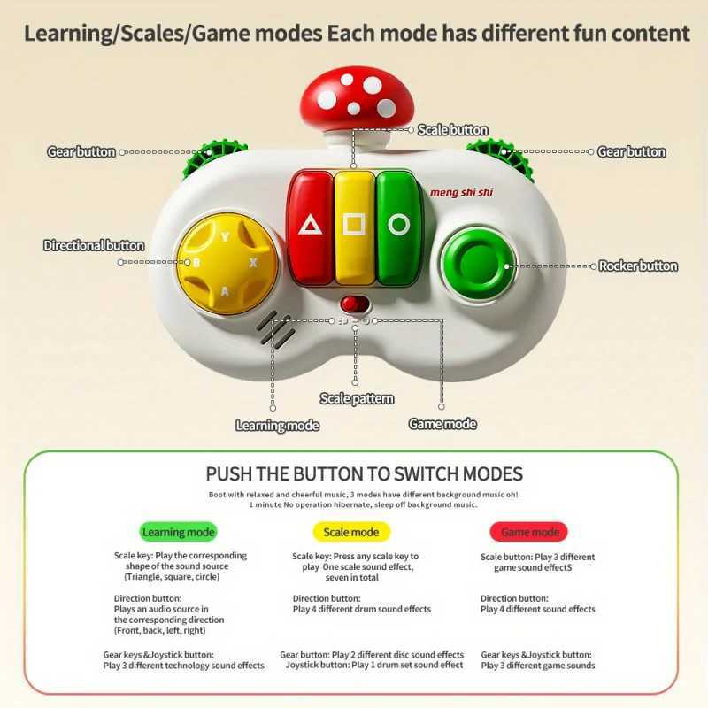 Plastic Finger Baby Piano Multifunction Puzzle Simulation Mushroom Game Gamepad Kid Learning Machines Music Early Education Toys C2509121