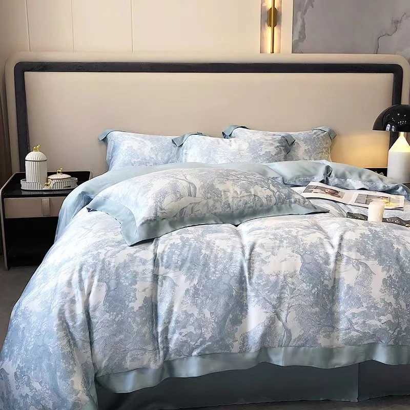 Luxury Home Textile Bedding Set Summer Quilt Cover Duvet Cover Flat Bed Sheet Pillowcases Comforter Bed Linens Queen King X250912