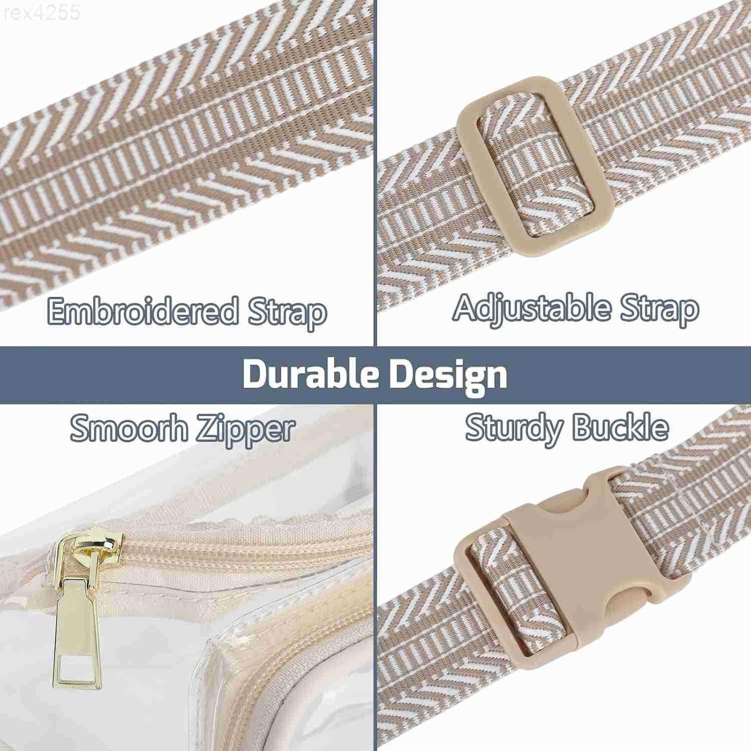 Clear Fanny Pack Stadium Approved Clear Bag for Stadium Events Large Belt Bag for Women Transparent Waist Bag Crossbody for Sports Concert with Adjust