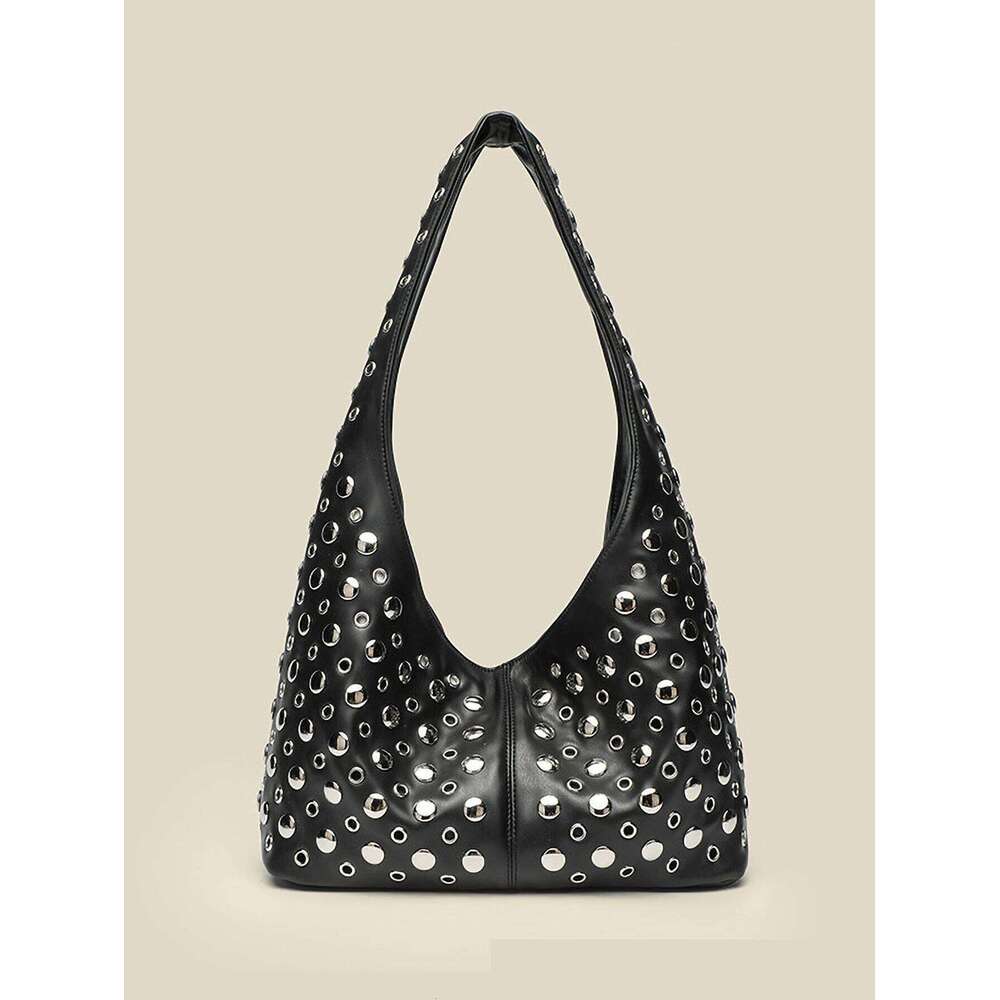 Punk Street Explosion Personalized Underarm New Casual Trendy Cool Dot Rivet Single Shoulder Tote Bag