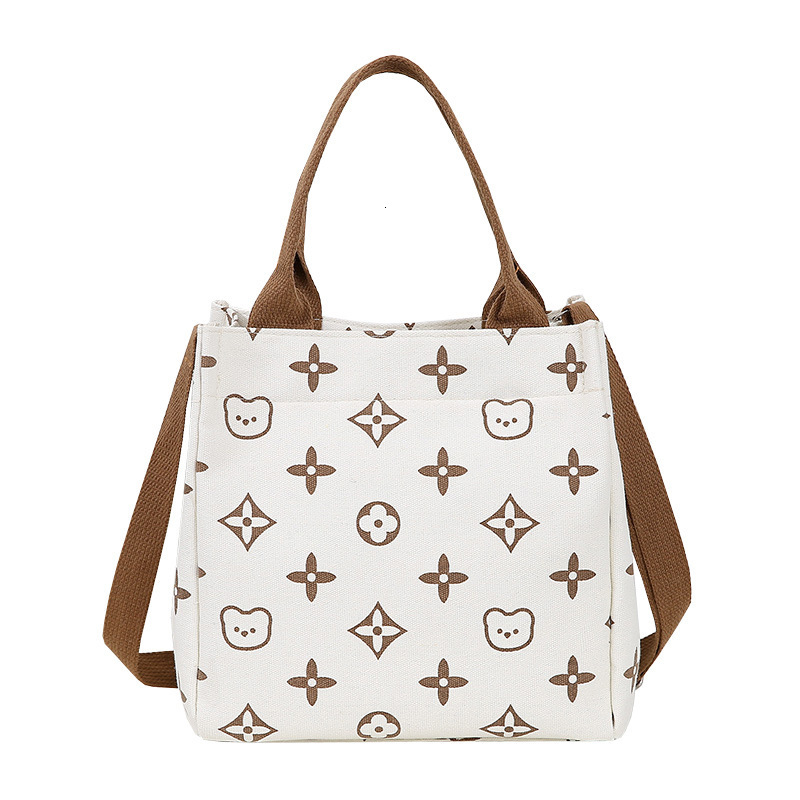 New Canvas Single Shoulder Designer Bag Handbag Fashion Lunch Luxury Bag Box Free Shipping Mommy Bag Simple Compact D Handheld Bag Commuter Bento Bag