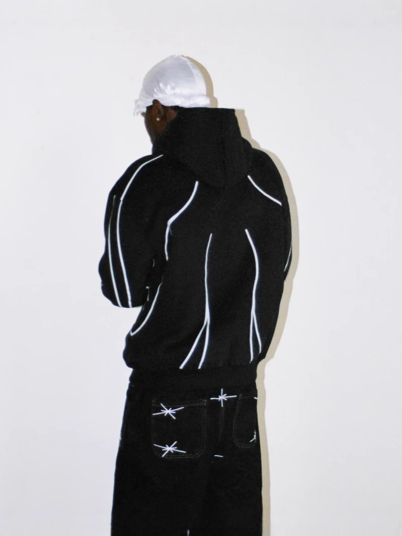 DIVINBYDIVIN Men's Designer Hoodies Harajuku Hip Hop Striped Graphic Print Oversized Sweatshirt Mens Womens Gothic Coats Jacket Clothes