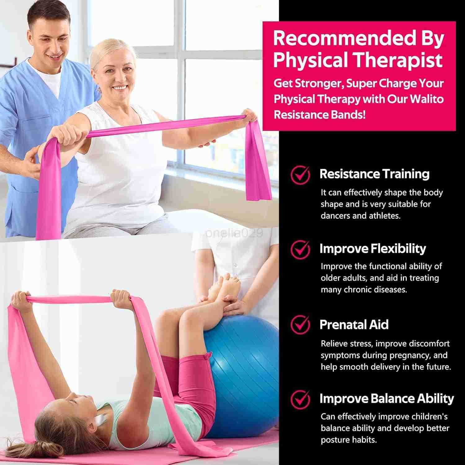 Resistance Bands for Working Out Exercise Bands for Women and Men Workout Bands for Physical Therapy Stretch Recovery Pilates Rehab Strength Training 