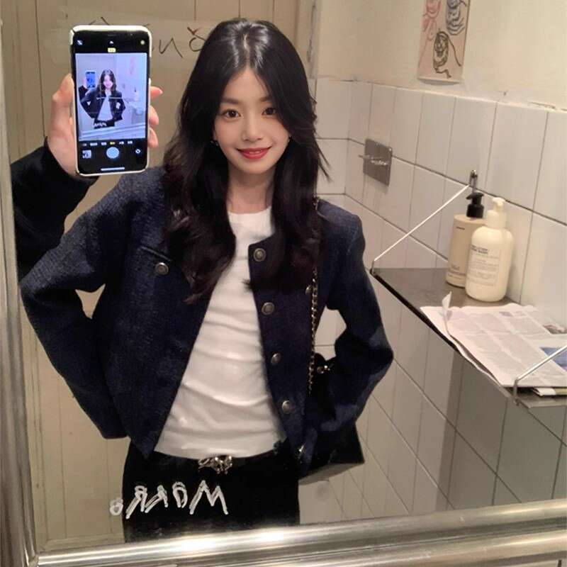 DHEssentials French Style Elegant Little Chanel Coat for Women 2025 Autumn High-end Super Beautiful Petite Short Cardigan Top Trendy