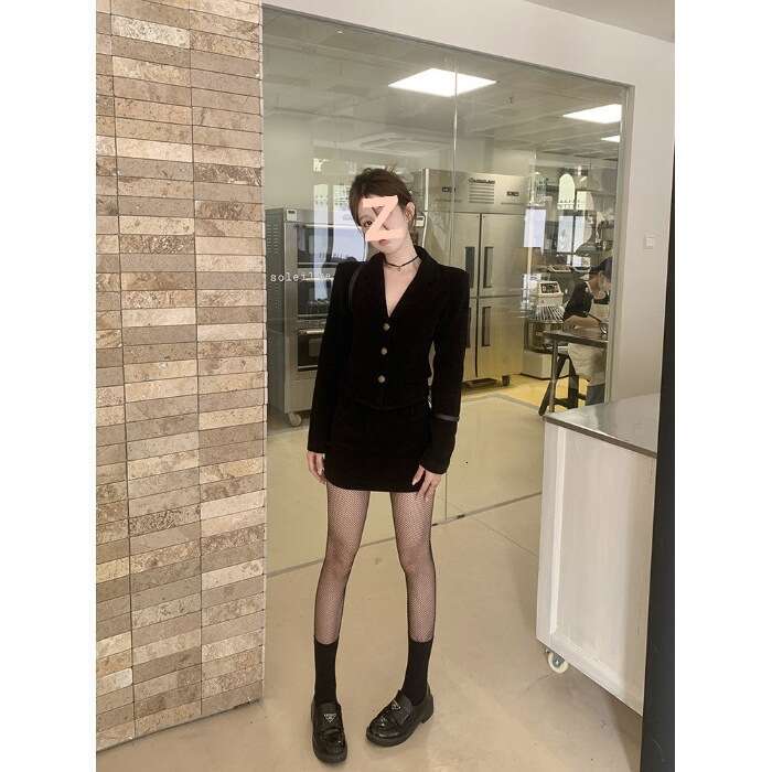 DHEssentials (Thickened 400g) 2024 Autumn Winter New Little Chanel Style Blazer Sexy Short Bodycon Skirt Two-Piece Set