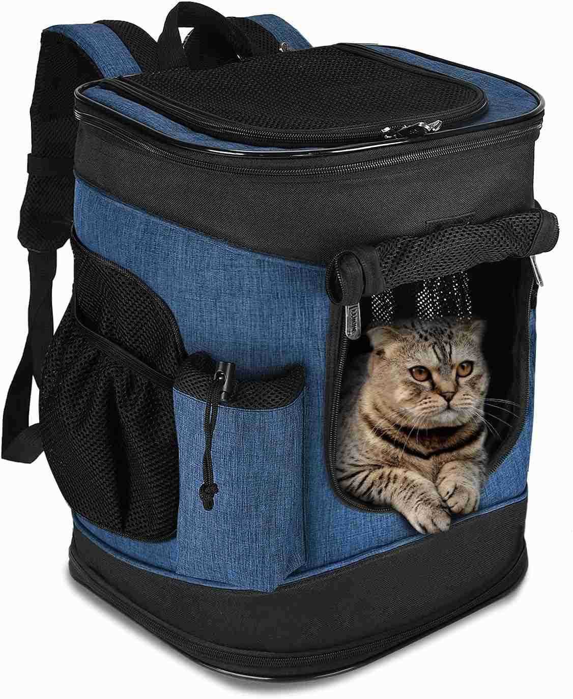 Planet Pet Carrier Backpack for Cats Dogs Breathable Pet Backpack with 4 Mesh Window Portable Pet Carrier for CampingW250912
