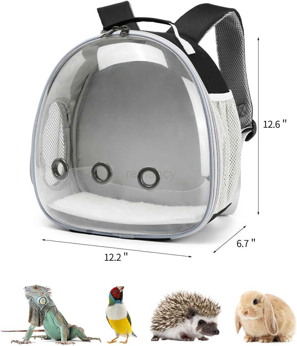Small Animal Carrier Backpack Space Capsule Bubble Window Carrier Backpack for Lizard Guinea Pig BlackW250912