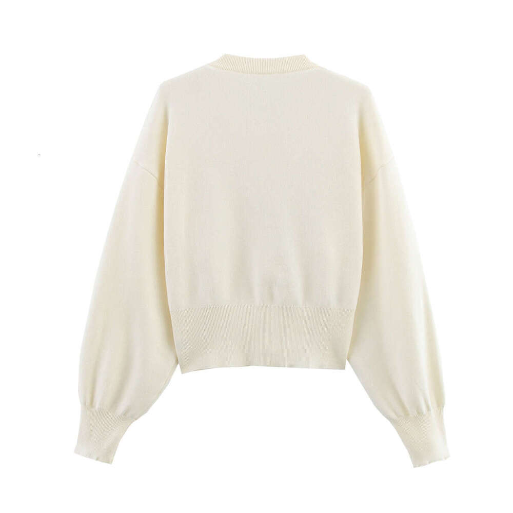 DHEssentials 2025 Autumn New French Style Little Chanel Vanilla Blue Floral Button Decor Knitted Jacket + Mini Skirt