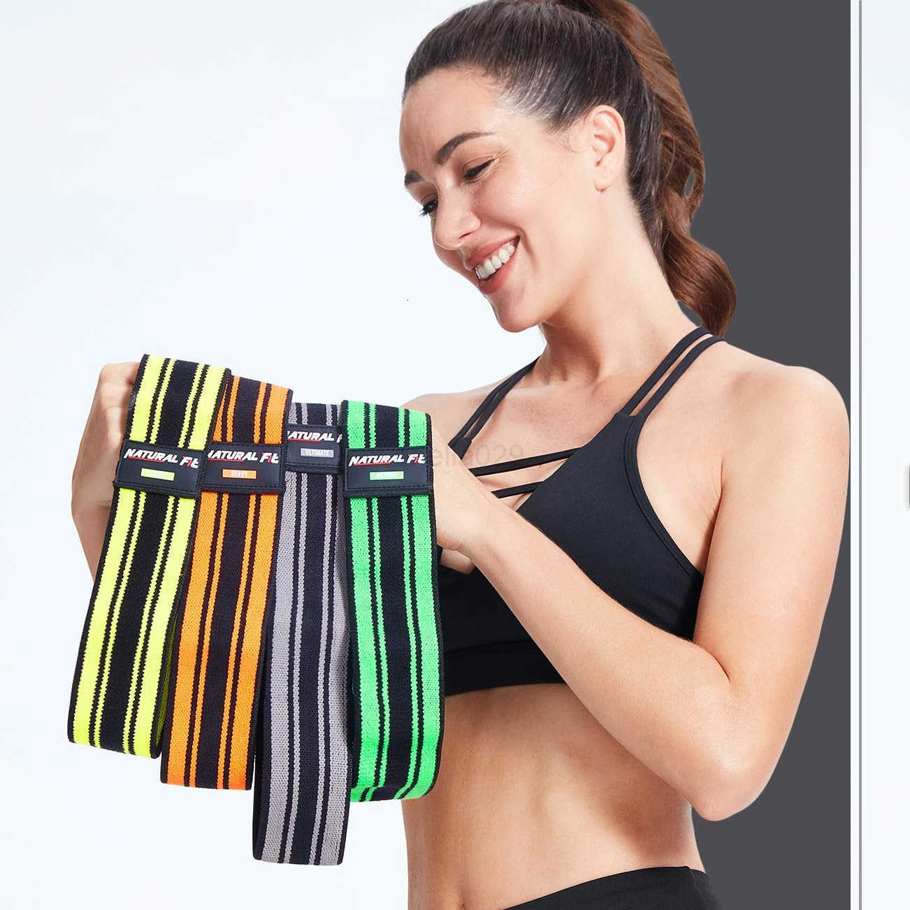 Resistance Bands Exercise Workout Bands for Legs and Butt Fabric 6 Set of Stretch Bands for Women and Men Exercise Loop Bands Yoga Pilates Rehab W2509