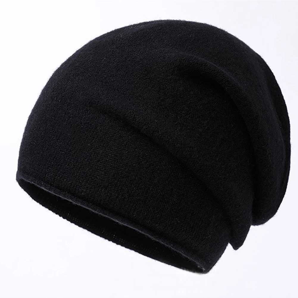 n Wool Winter Knit Slouchy Beanie Hat Cashmere Sklies Hats For Wen s Men G250910