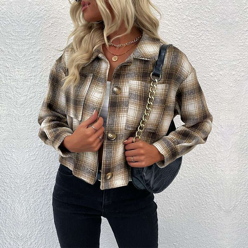 Autumn And Winter New Clothing Jackets Plaid Shirts