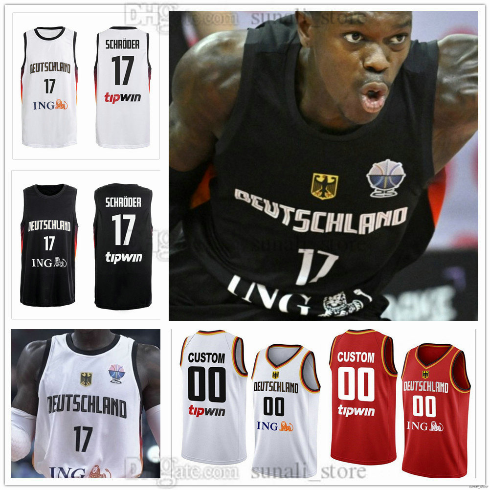 2025 Men's XS-6XL Germany Basketball Jerseys 14 Dirk Nowitzki 17 Dennis Schroder 13 Mortiz 9 Franz Wagner 10 Daniel Theis 5 Da Silva 42 Andreas Obst 0 Isaac Bonga Printed